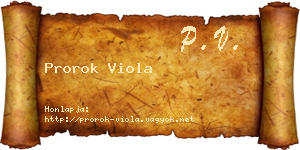 Prorok Viola névjegykártya
